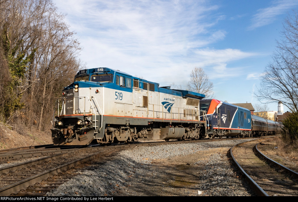 AMTK 519 & 354 crossing the diamond